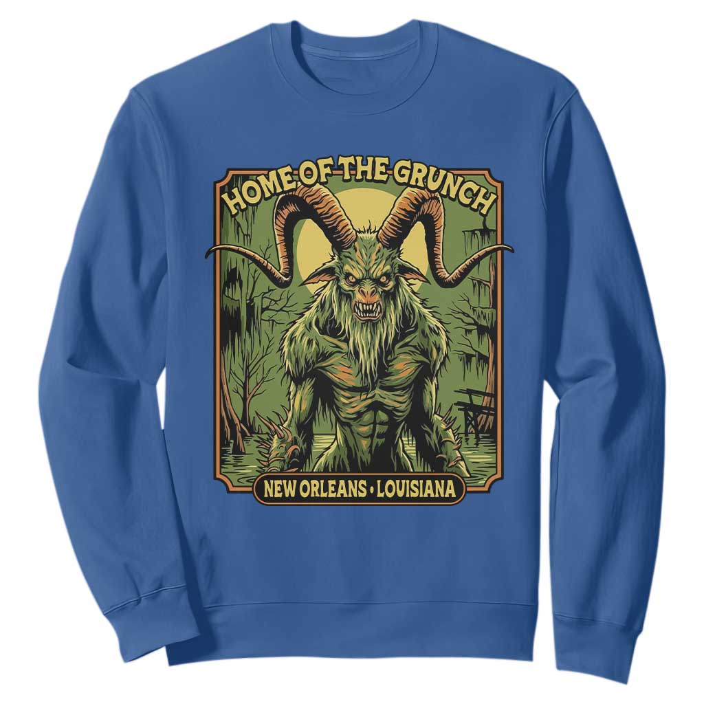 Grunch Road Monster Sweatshirt Home Of The Grunch Nola Louisiana TS11 Royal Blue Print Your Wear