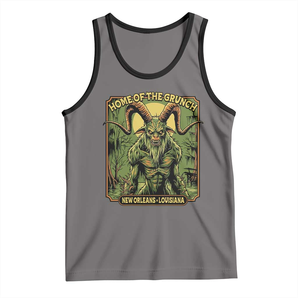 Grunch Road Monster Tank Top Home Of The Grunch Nola Louisiana TS11 Deep Heather Black Print Your Wear