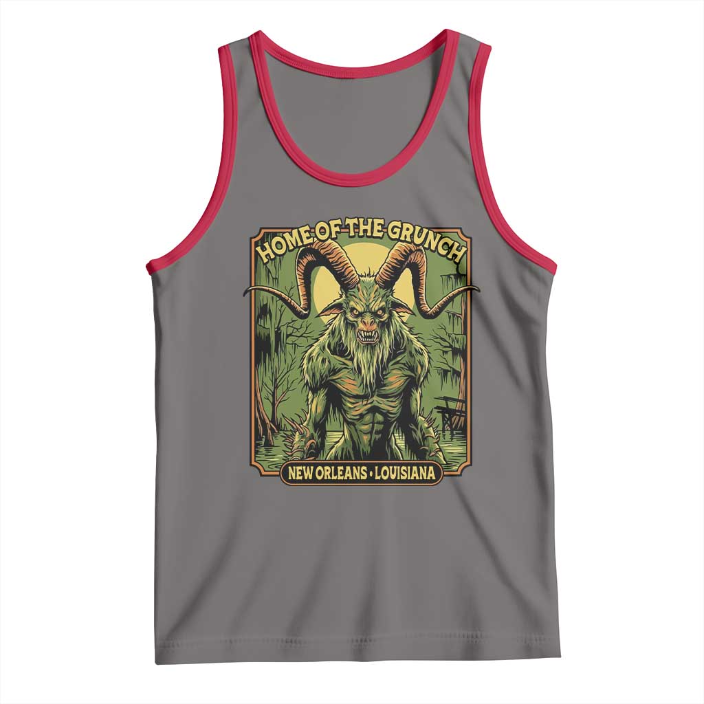 Grunch Road Monster Tank Top Home Of The Grunch Nola Louisiana TS11 Deep Heather Red Print Your Wear