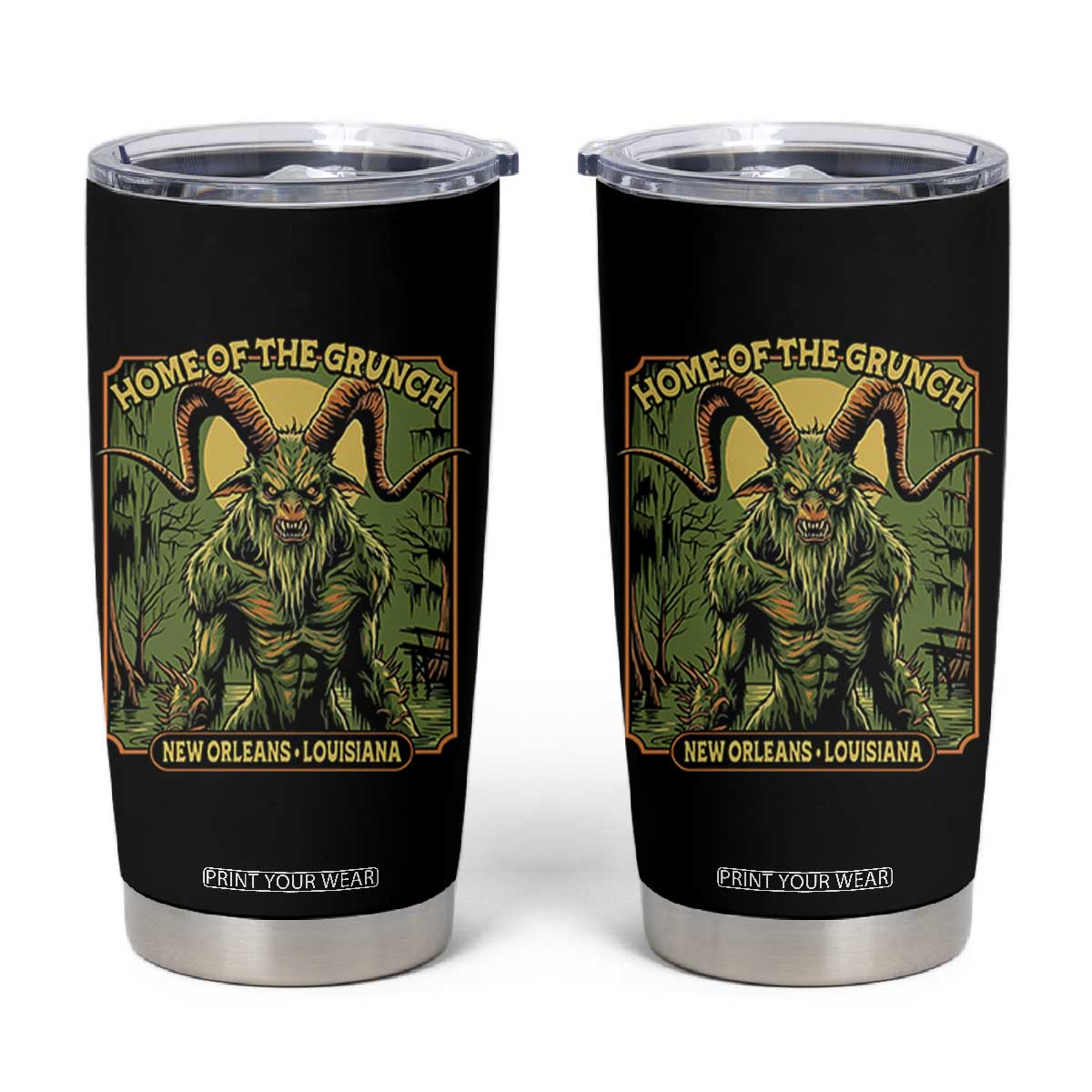 Grunch Road Monster Tumbler Cup Home Of The Grunch Nola Louisiana TS11 Black Print Your Wear