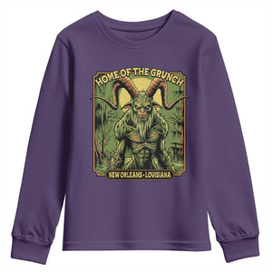 Grunch Road Monster Youth Sweatshirt Home Of The Grunch Nola Louisiana TS11 Purple Print Your Wear