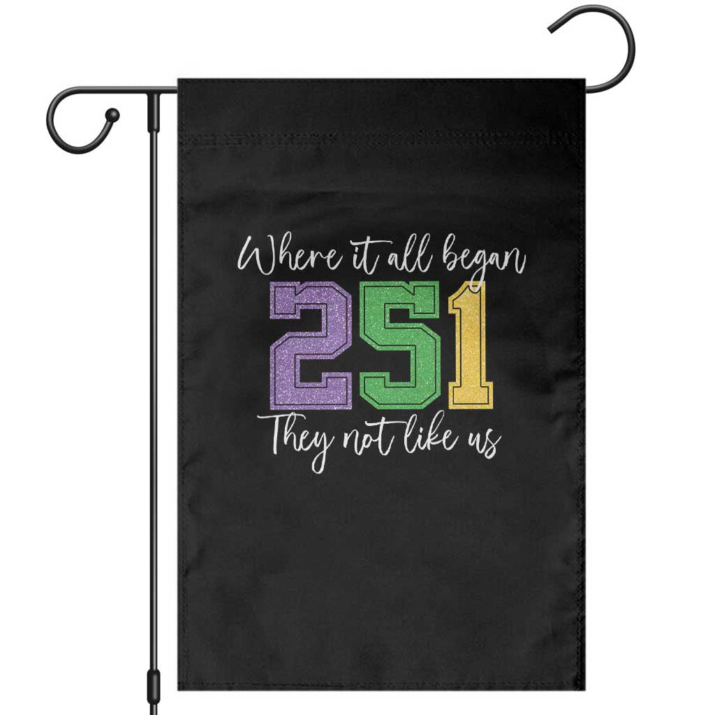 251 Mardi Gras Mobile Alabama Garden Flag Where It All Began Fat Tuesday Carnival Glitter Print TS11 Black Print Your Wear