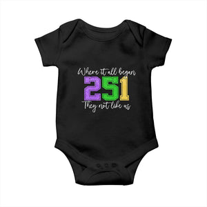 251 Mardi Gras Mobile Alabama Baby Onesie Where It All Began Fat Tuesday Carnival Glitter Print TS11 Black Print Your Wear