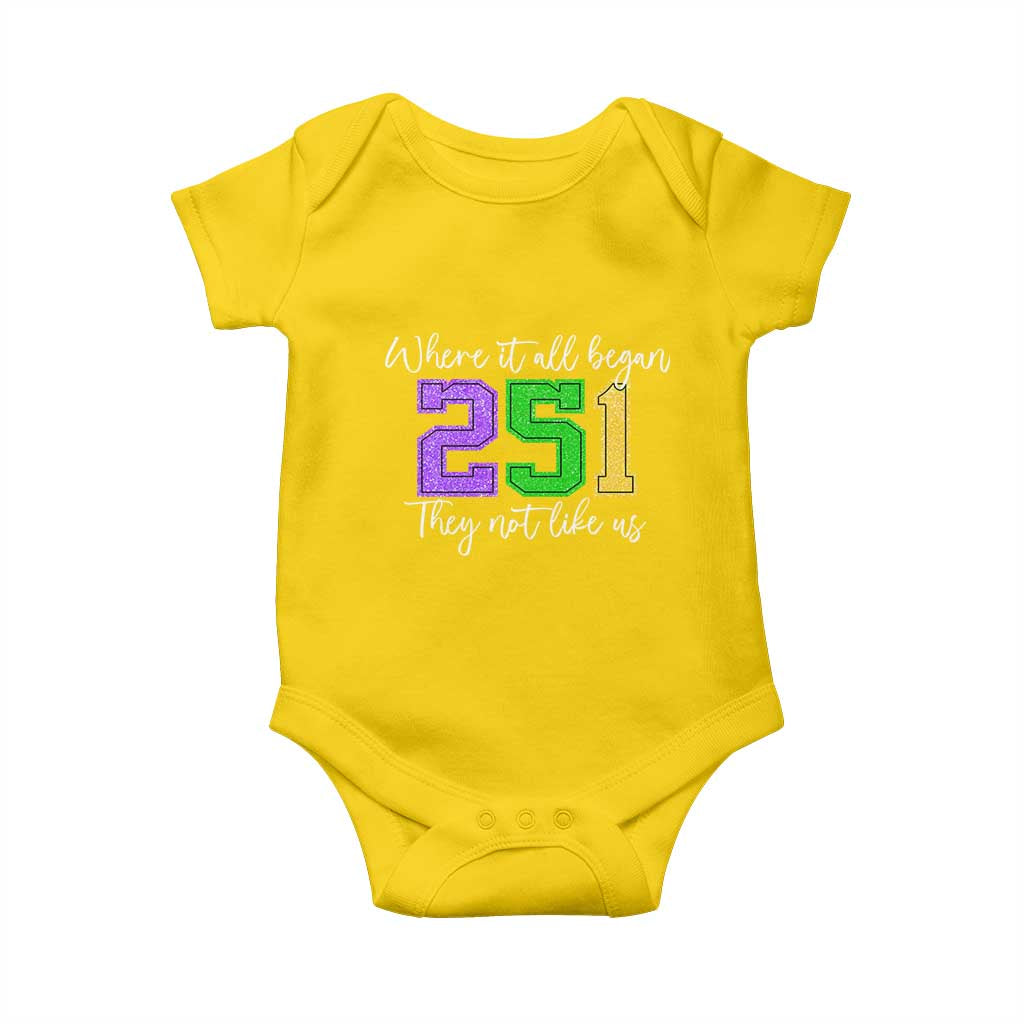 251 Mardi Gras Mobile Alabama Baby Onesie Where It All Began Fat Tuesday Carnival Glitter Print TS11 Daisy Print Your Wear