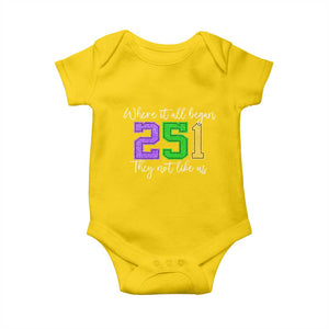 251 Mardi Gras Mobile Alabama Baby Onesie Where It All Began Fat Tuesday Carnival Glitter Print TS11 Daisy Print Your Wear