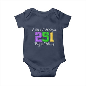 251 Mardi Gras Mobile Alabama Baby Onesie Where It All Began Fat Tuesday Carnival Glitter Print TS11 Navy Print Your Wear