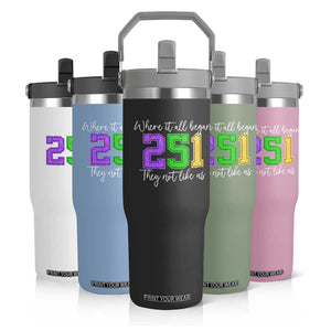 251 Mardi Gras Mobile Alabama Flip Straw Tumbler Where It All Began Fat Tuesday Carnival Glitter Print TS11 Print Your Wear