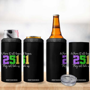 251 Mardi Gras Mobile Alabama 4 in 1 Can Cooler Tumbler Where It All Began Fat Tuesday Carnival Glitter Print TS11 Print Your Wear