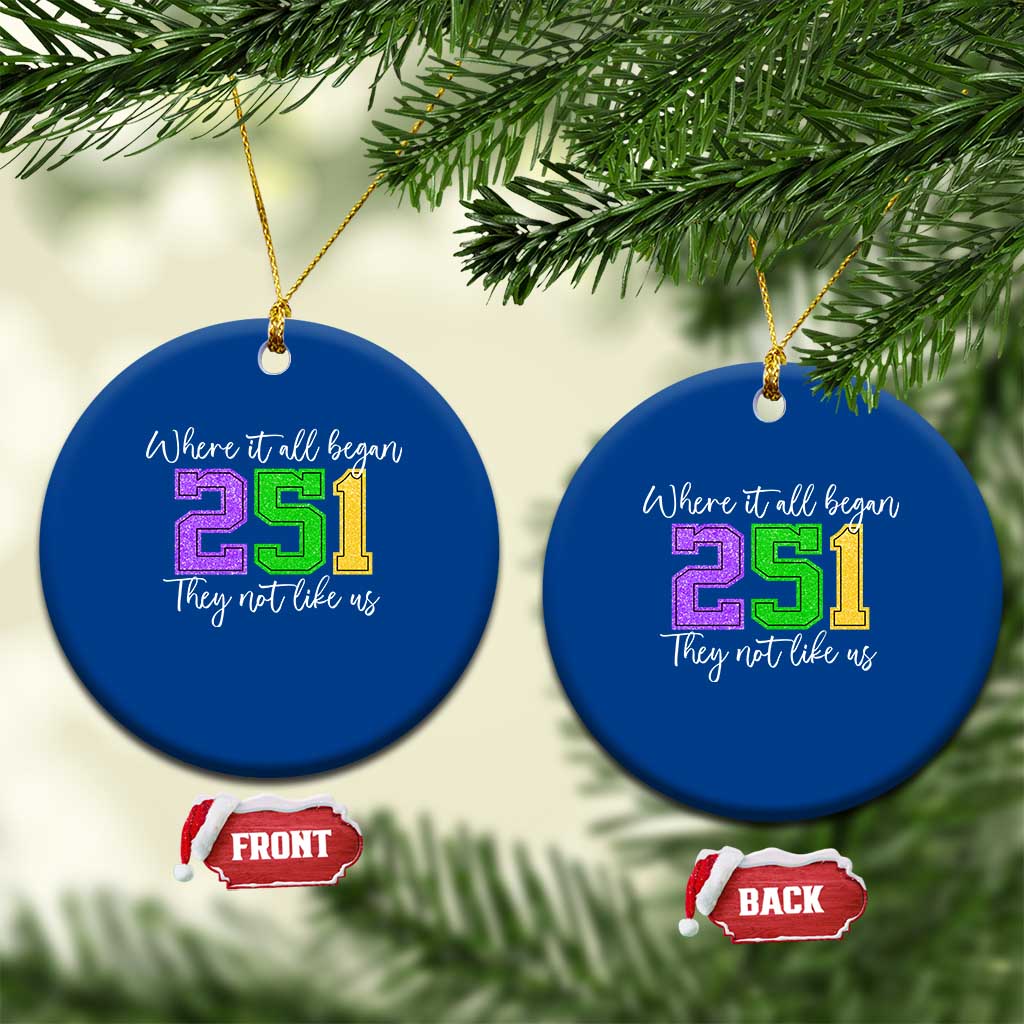 251 Mardi Gras Mobile Alabama Ceramic Ornament Where It All Began Fat Tuesday Carnival Glitter Print TS11 1pc Blue Print Your Wear
