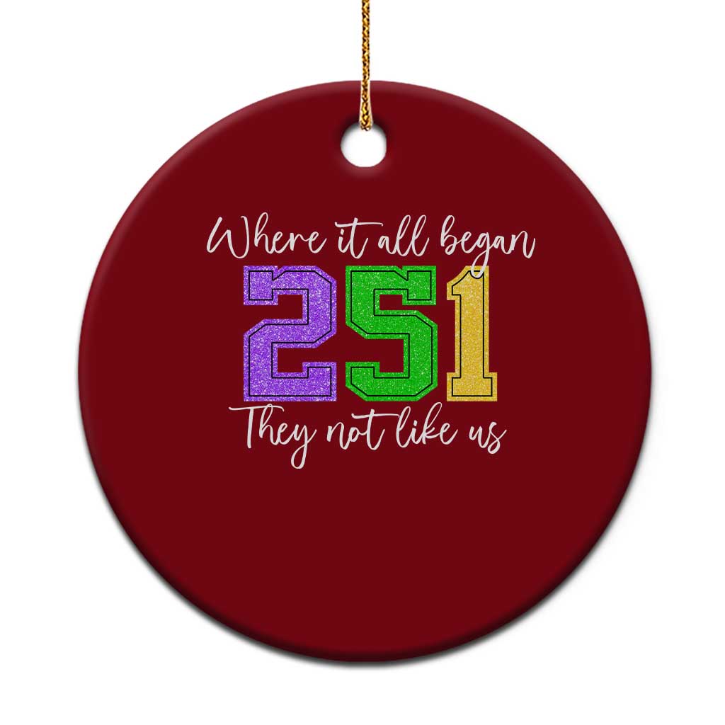 251 Mardi Gras Mobile Alabama Ceramic Ornament Where It All Began Fat Tuesday Carnival Glitter Print TS11 1pc Red Print Your Wear