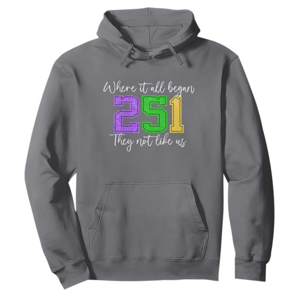 251 Mardi Gras Mobile Alabama Hoodie Where It All Began Fat Tuesday Carnival Glitter Print TS11 Charcoal Print Your Wear