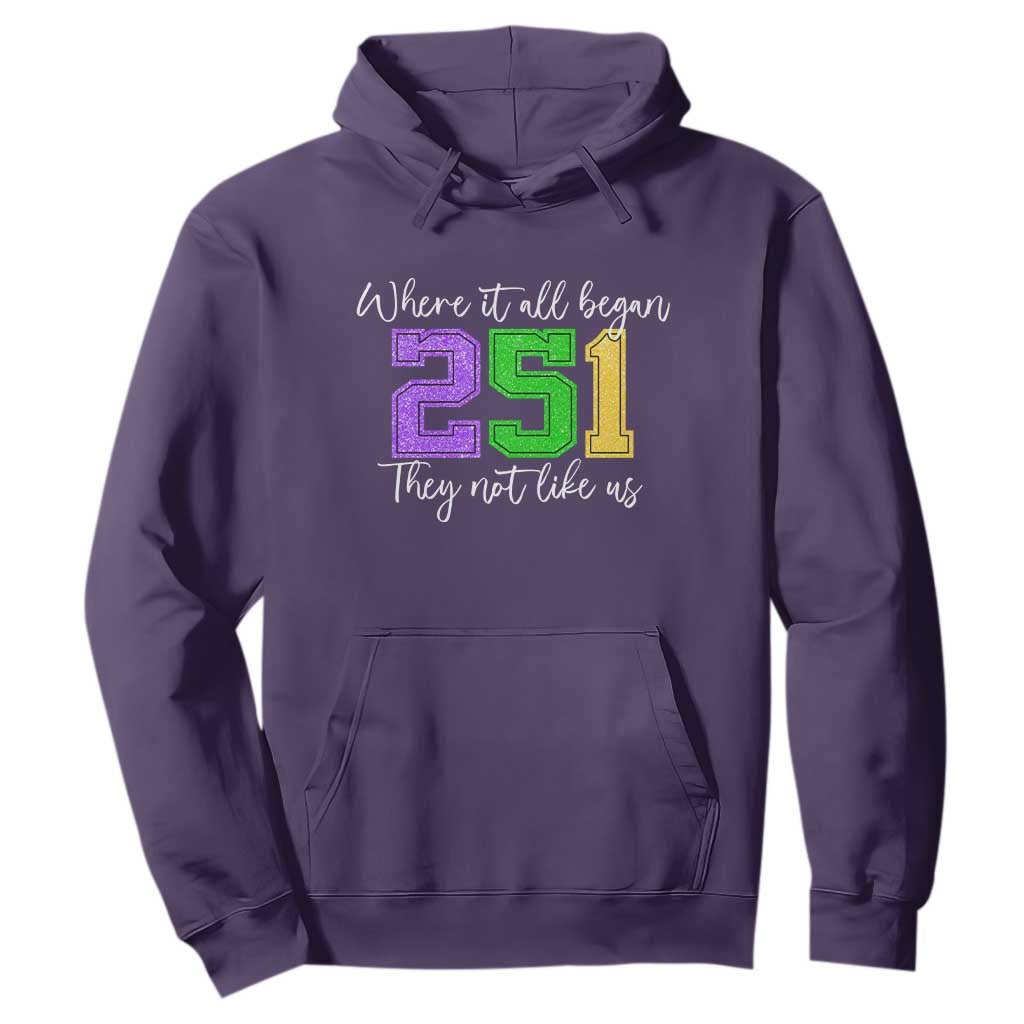 251 Mardi Gras Mobile Alabama Hoodie Where It All Began Fat Tuesday Carnival Glitter Print TS11 Purple Print Your Wear