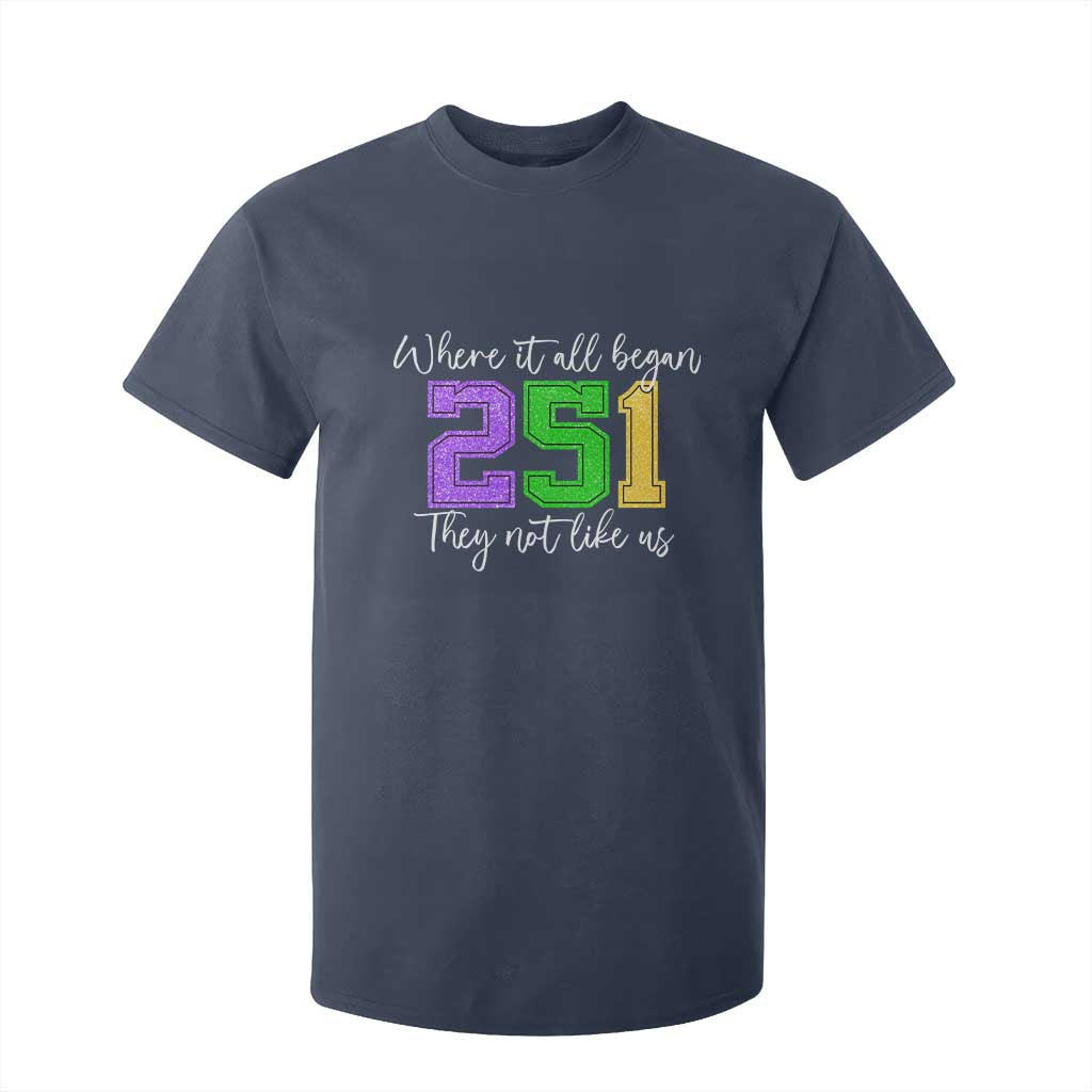 251 Mardi Gras Mobile Alabama T Shirt For Kid Where It All Began Fat Tuesday Carnival Glitter Print TS11 Navy Print Your Wear