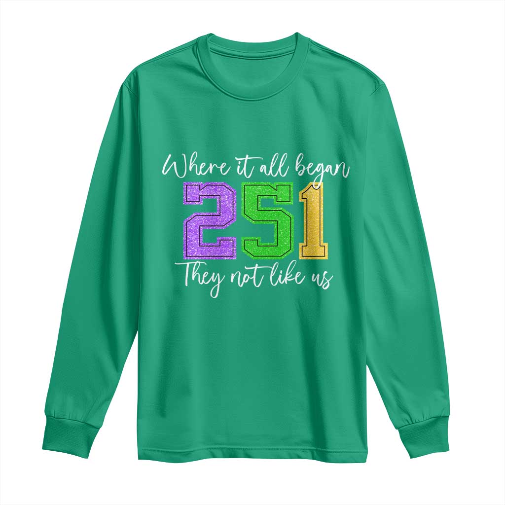 251 Mardi Gras Mobile Alabama Long Sleeve Shirt Where It All Began Fat Tuesday Carnival Glitter Print TS11 Irish Green Print Your Wear