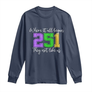 251 Mardi Gras Mobile Alabama Long Sleeve Shirt Where It All Began Fat Tuesday Carnival Glitter Print TS11 Navy Print Your Wear
