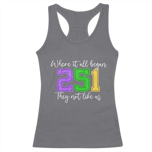 251 Mardi Gras Mobile Alabama Racerback Tank Top Where It All Began Fat Tuesday Carnival Glitter Print TS11 Charcoal Print Your Wear