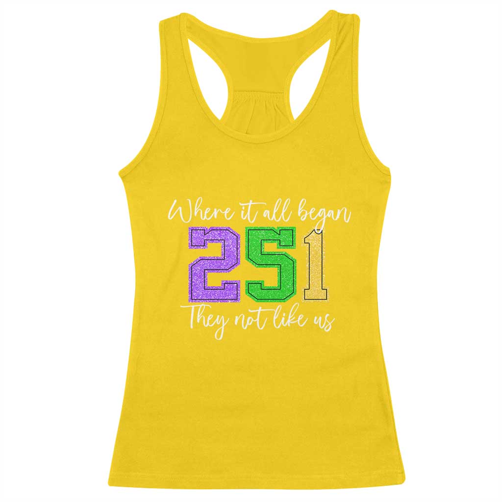251 Mardi Gras Mobile Alabama Racerback Tank Top Where It All Began Fat Tuesday Carnival Glitter Print TS11 Daisy Print Your Wear
