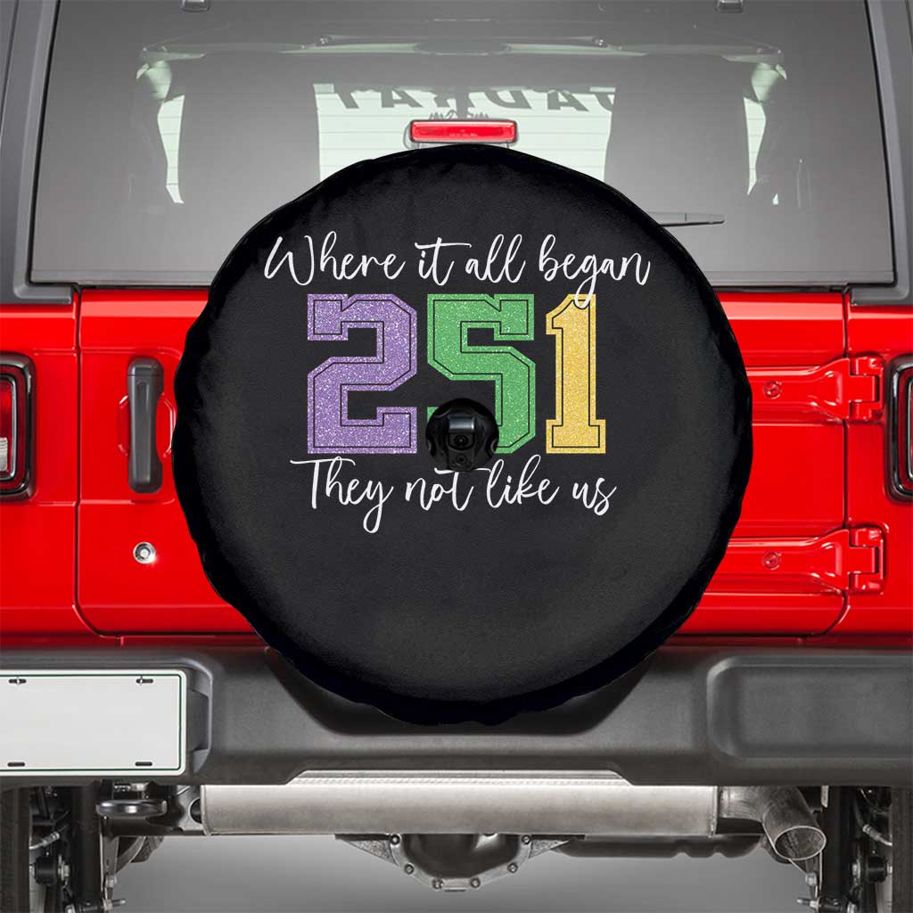 251 Mardi Gras Mobile Alabama Spare Tire Cover Where It All Began Fat Tuesday Carnival Glitter Print TS11 Black Print Your Wear