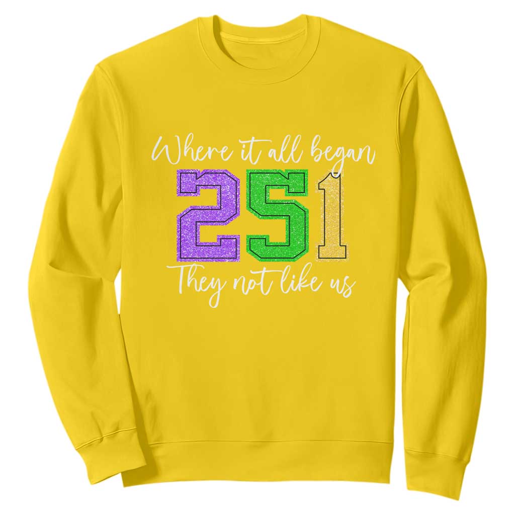 251 Mardi Gras Mobile Alabama Sweatshirt Where It All Began Fat Tuesday Carnival Glitter Print TS11 Daisy Print Your Wear