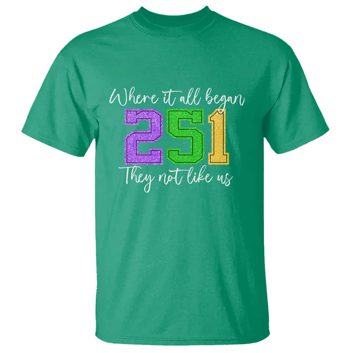 251 Mardi Gras Mobile Alabama T Shirt Where It All Began Fat Tuesday Carnival Glitter Print TS11 Irish Green Print Your Wear