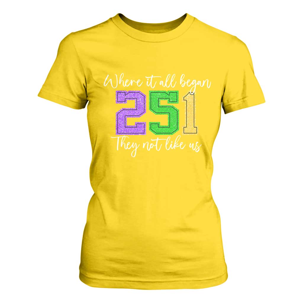251 Mardi Gras Mobile Alabama T Shirt For Women Where It All Began Fat Tuesday Carnival Glitter Print TS11 Daisy Print Your Wear