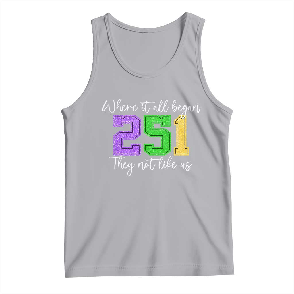 251 Mardi Gras Mobile Alabama Tank Top Where It All Began Fat Tuesday Carnival Glitter Print TS11 Athletic Heather Print Your Wear