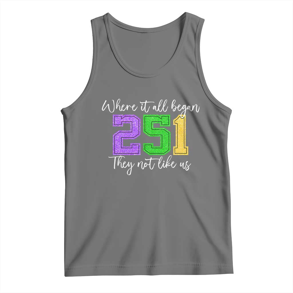 251 Mardi Gras Mobile Alabama Tank Top Where It All Began Fat Tuesday Carnival Glitter Print TS11 Black Heather Print Your Wear