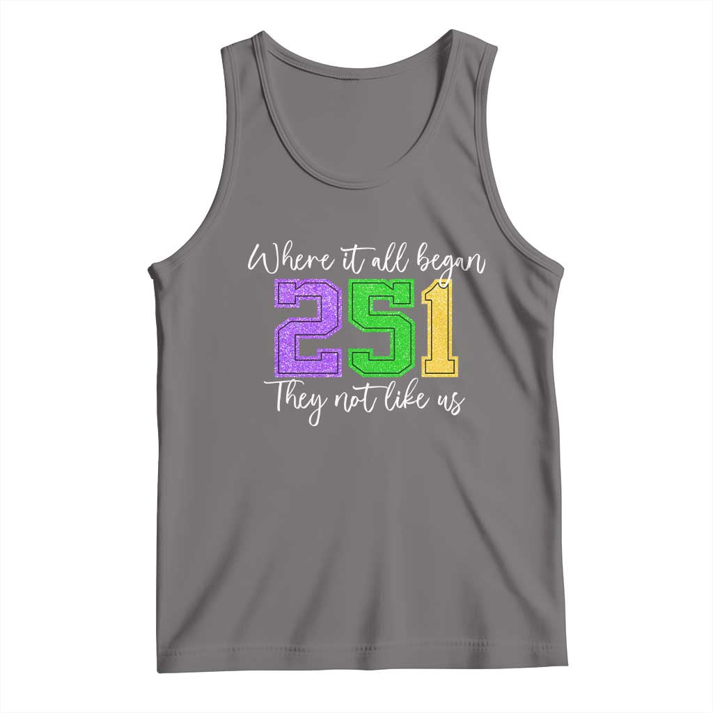 251 Mardi Gras Mobile Alabama Tank Top Where It All Began Fat Tuesday Carnival Glitter Print TS11 Deep Heather Print Your Wear