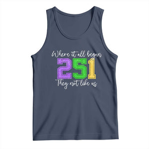 251 Mardi Gras Mobile Alabama Tank Top Where It All Began Fat Tuesday Carnival Glitter Print TS11 Navy Print Your Wear