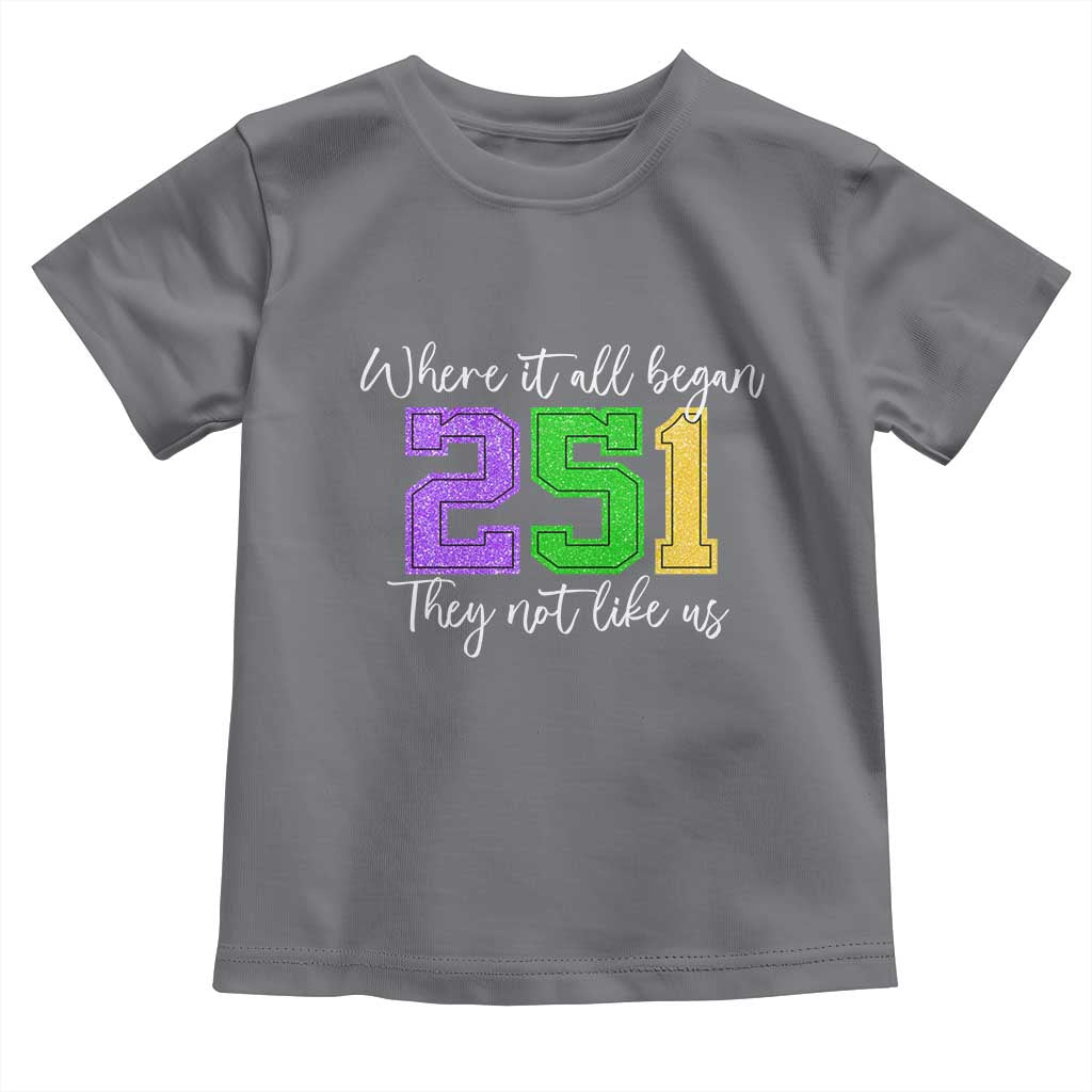 251 Mardi Gras Mobile Alabama Toddler T Shirt Where It All Began Fat Tuesday Carnival Glitter Print TS11 Charcoal Print Your Wear