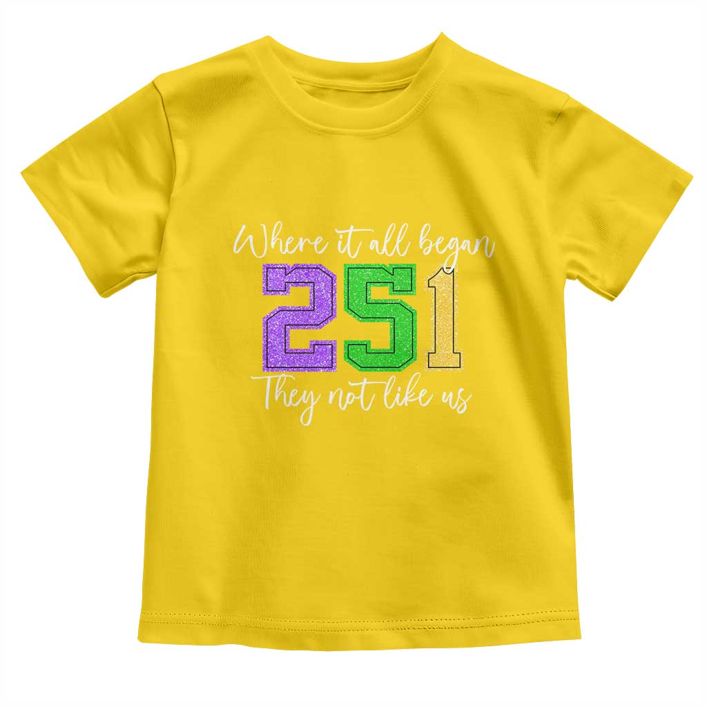 251 Mardi Gras Mobile Alabama Toddler T Shirt Where It All Began Fat Tuesday Carnival Glitter Print TS11 Daisy Print Your Wear