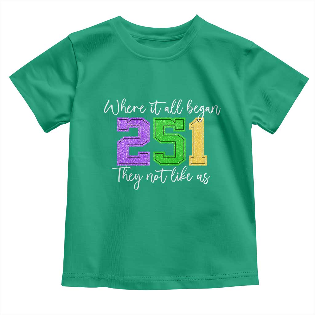251 Mardi Gras Mobile Alabama Toddler T Shirt Where It All Began Fat Tuesday Carnival Glitter Print TS11 Irish Green Print Your Wear