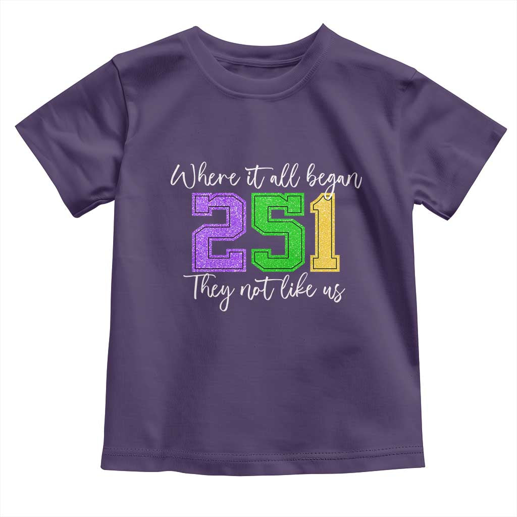 251 Mardi Gras Mobile Alabama Toddler T Shirt Where It All Began Fat Tuesday Carnival Glitter Print TS11 Purple Print Your Wear
