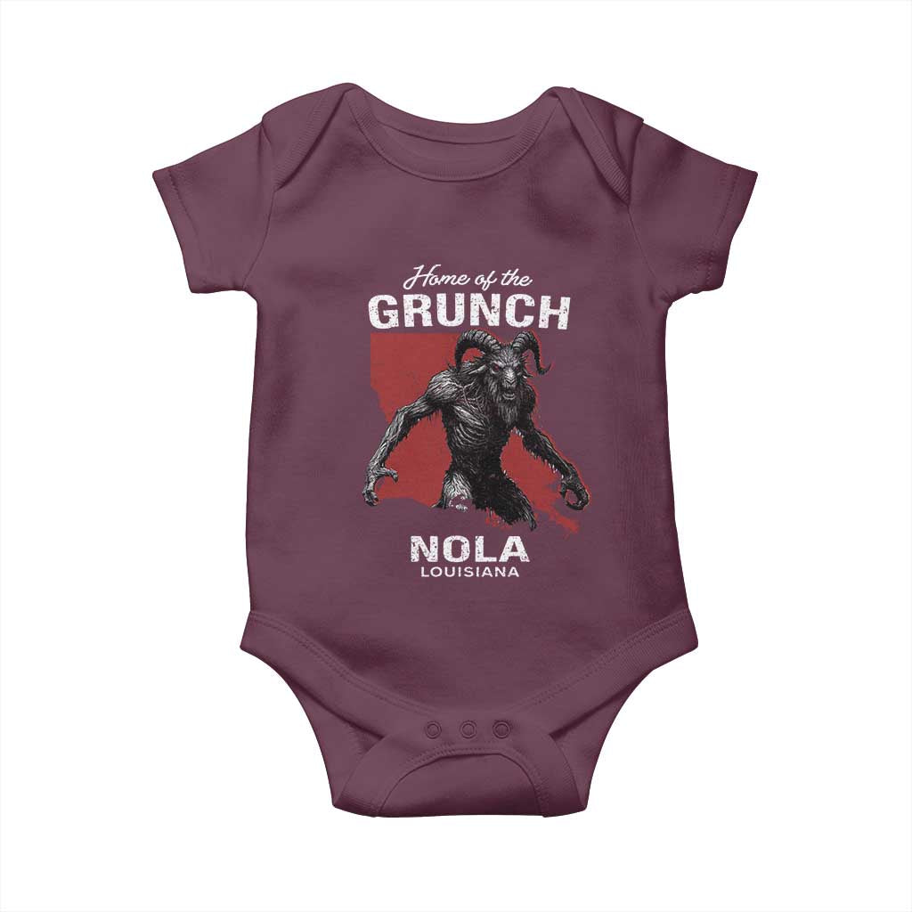 Home Of The Grunch Nola Louisiana Baby Onesie New Orleans Urban Legend TS11 Maroon Print Your Wear