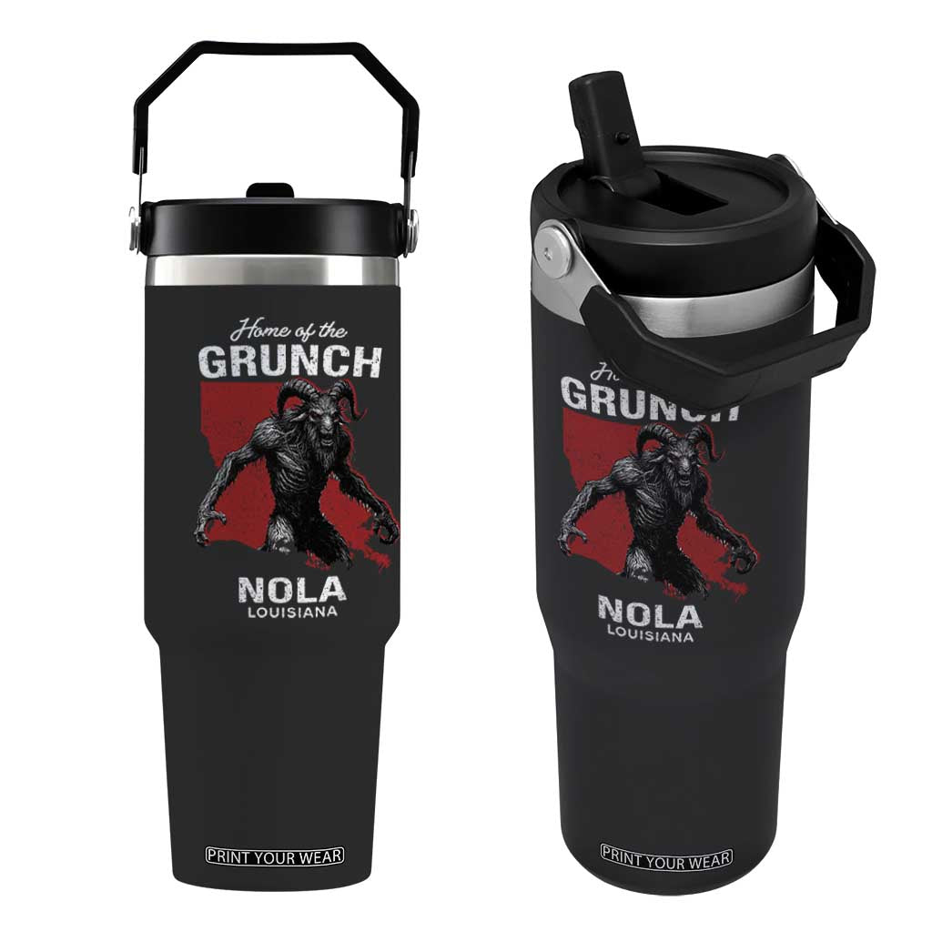 Home Of The Grunch Nola Louisiana Flip Straw Tumbler New Orleans Urban Legend TS11 One Size: 30 oz Black Print Your Wear