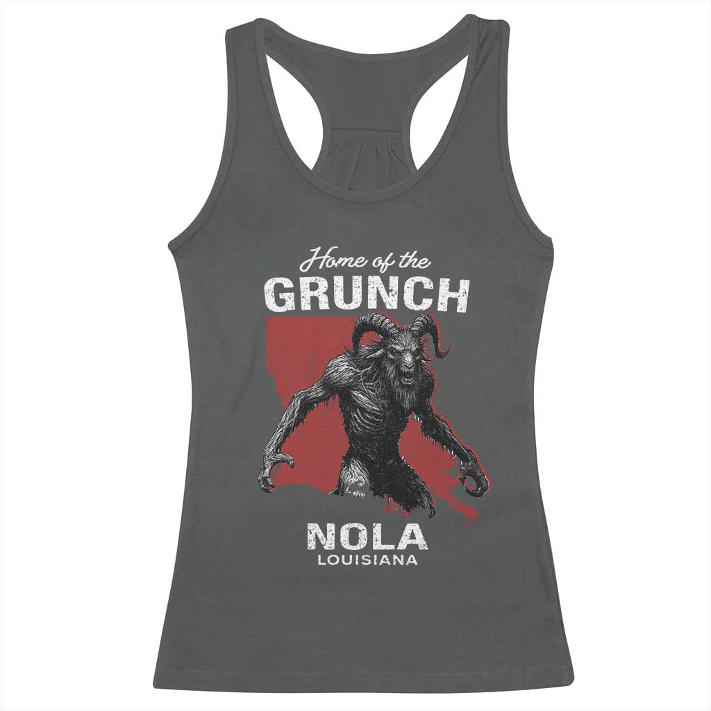 Home Of The Grunch Nola Louisiana Racerback Tank Top New Orleans Urban Legend TS11 Dark Heather Print Your Wear