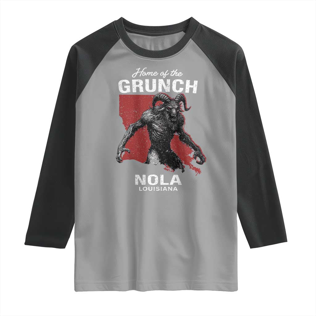 Home Of The Grunch Nola Louisiana Raglan Shirt New Orleans Urban Legend TS11 Sport Gray Black Print Your Wear