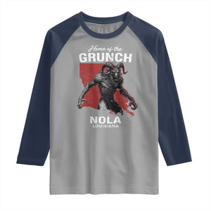 Home Of The Grunch Nola Louisiana Raglan Shirt New Orleans Urban Legend TS11 Sport Gray Navy Print Your Wear