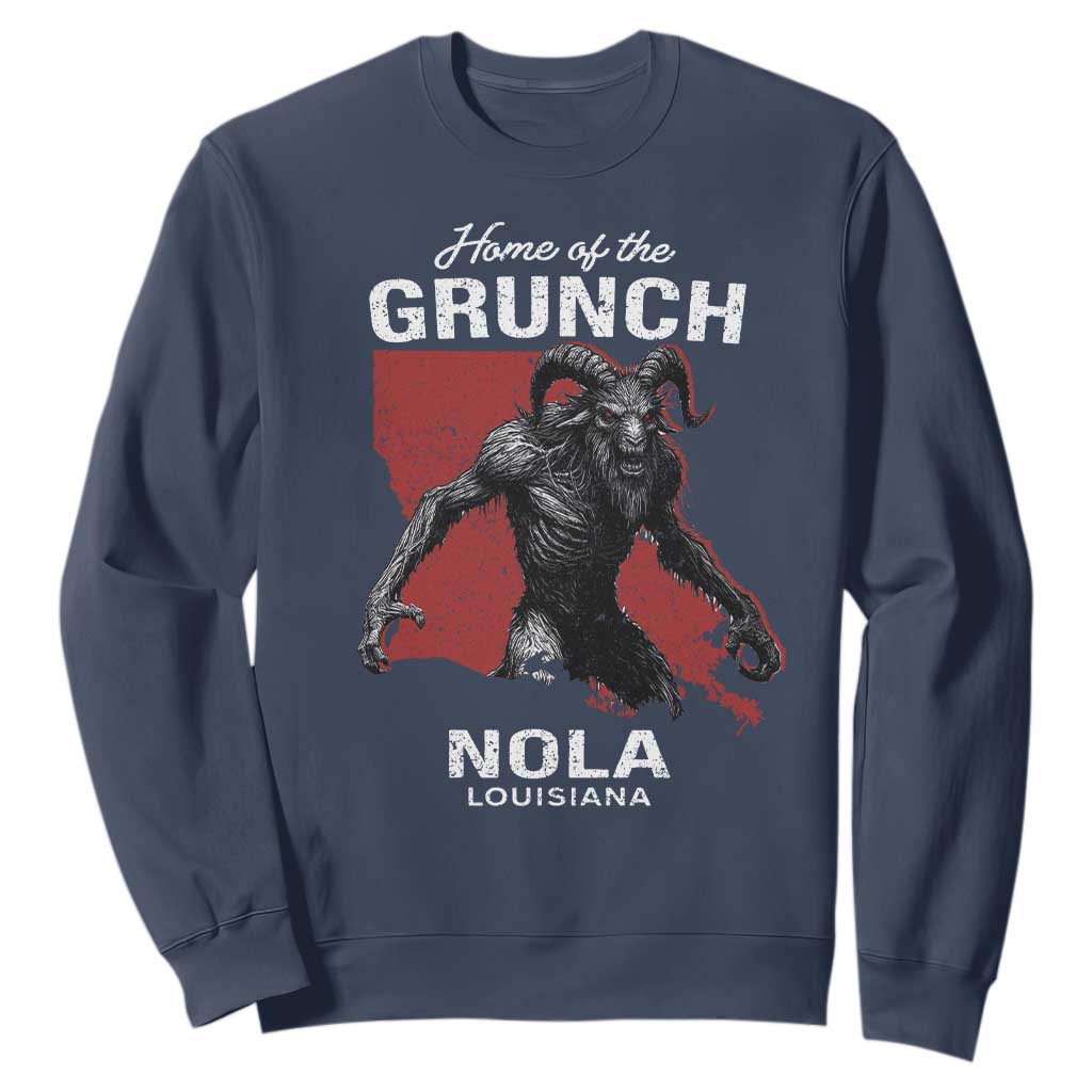 Home Of The Grunch Nola Louisiana Sweatshirt New Orleans Urban Legend TS11 Navy Print Your Wear