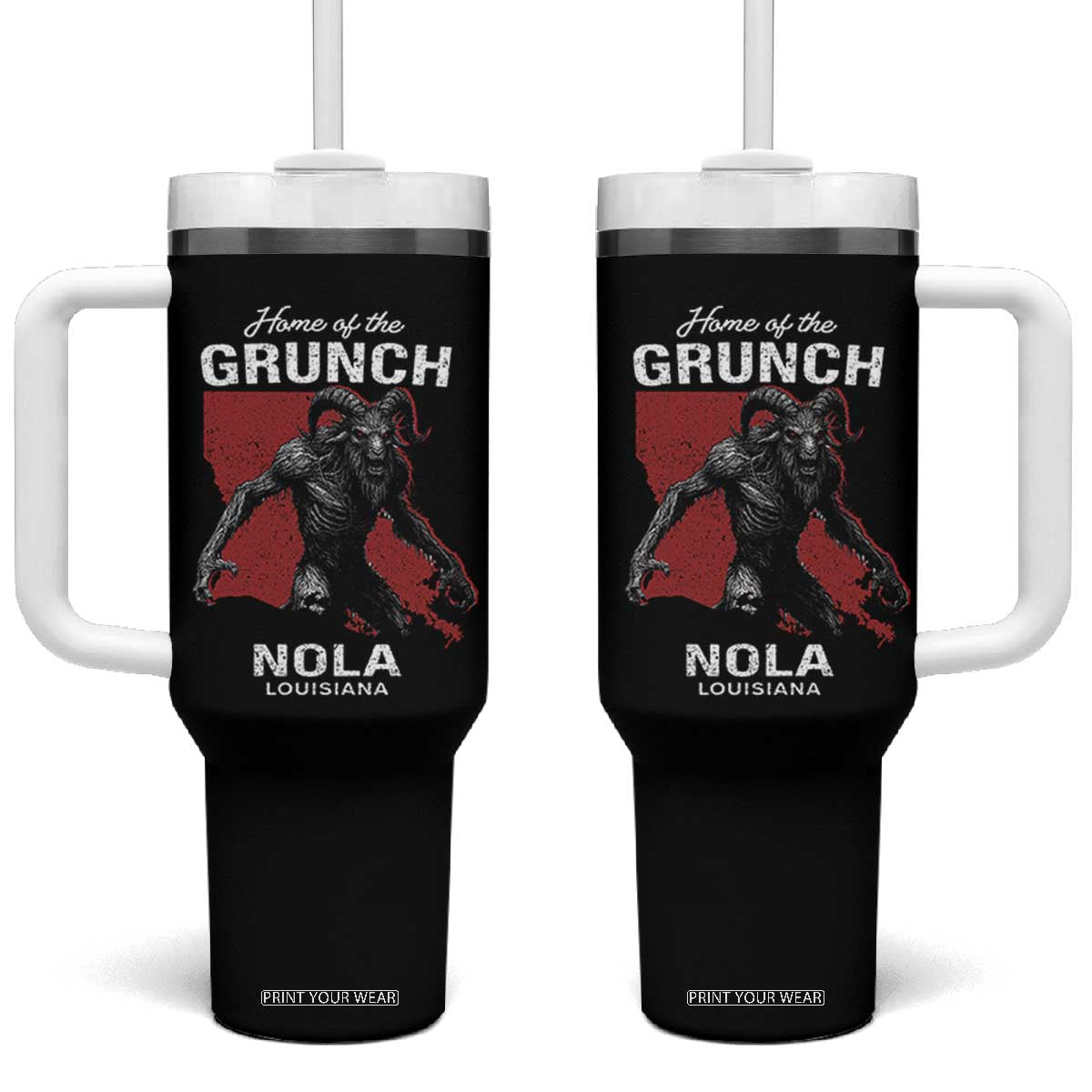 Home Of The Grunch Nola Louisiana Tumbler With Handle New Orleans Urban Legend TS11 One Size: 40 oz Black Print Your Wear