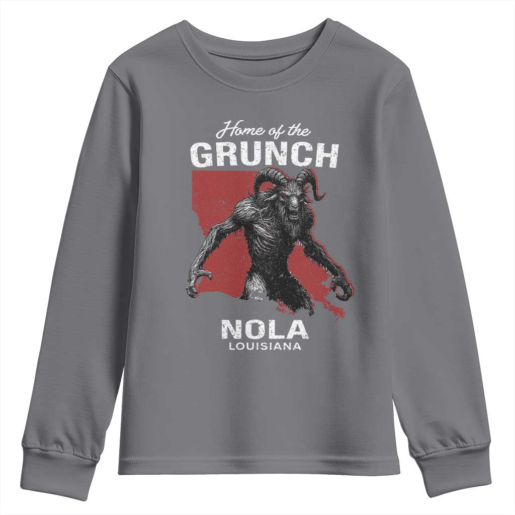 Home Of The Grunch Nola Louisiana Youth Sweatshirt New Orleans Urban Legend TS11 Charcoal Print Your Wear