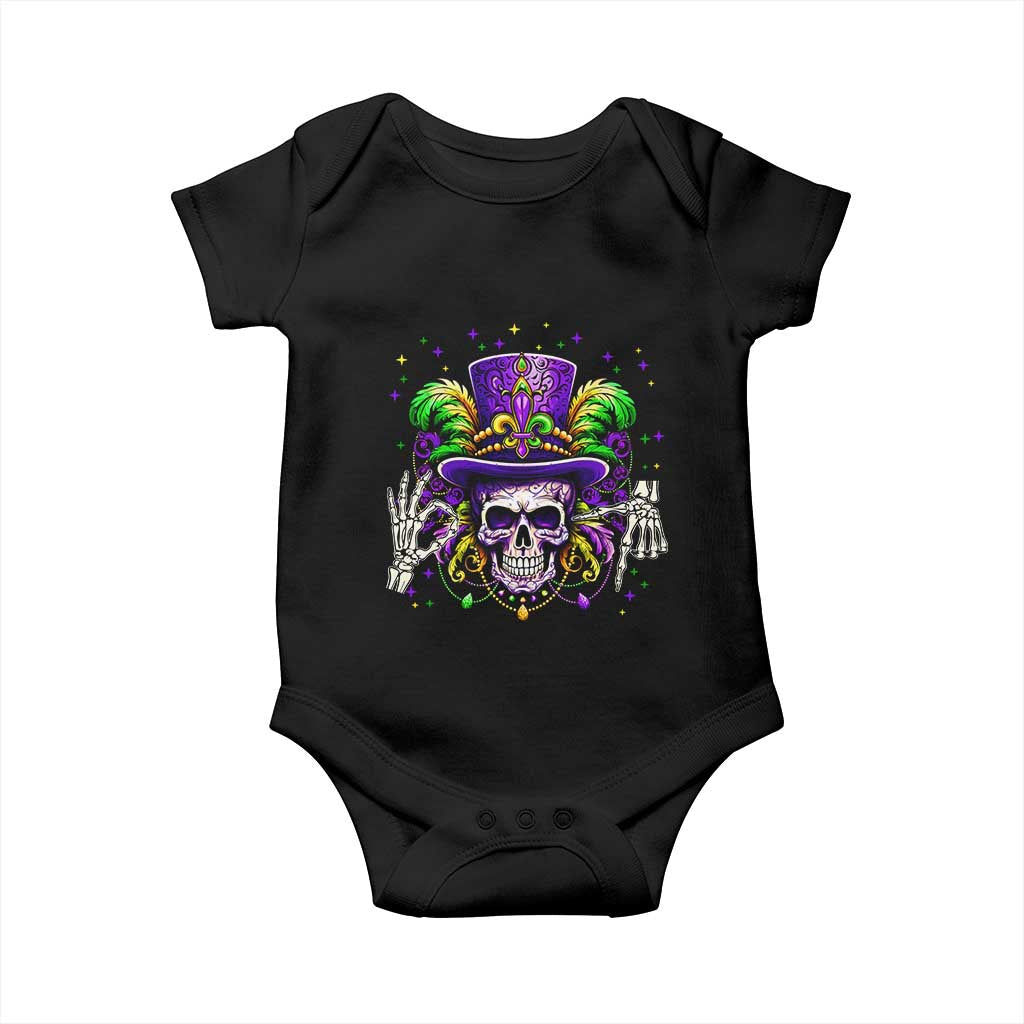 Mardi Gras Skull 67 Six Seven Meme New Orleans Witch Doctor Voodoo Baby Onesie TS11 Black Print Your Wear