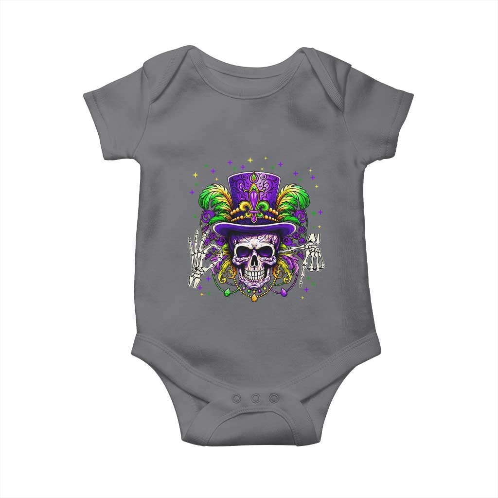 Mardi Gras Skull 67 Six Seven Meme New Orleans Witch Doctor Voodoo Baby Onesie TS11 Charcoal Print Your Wear