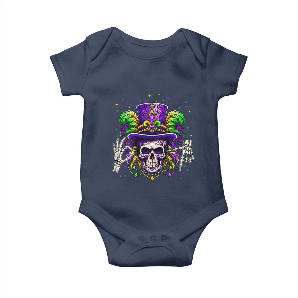 Mardi Gras Skull 67 Six Seven Meme New Orleans Witch Doctor Voodoo Baby Onesie TS11 Navy Print Your Wear