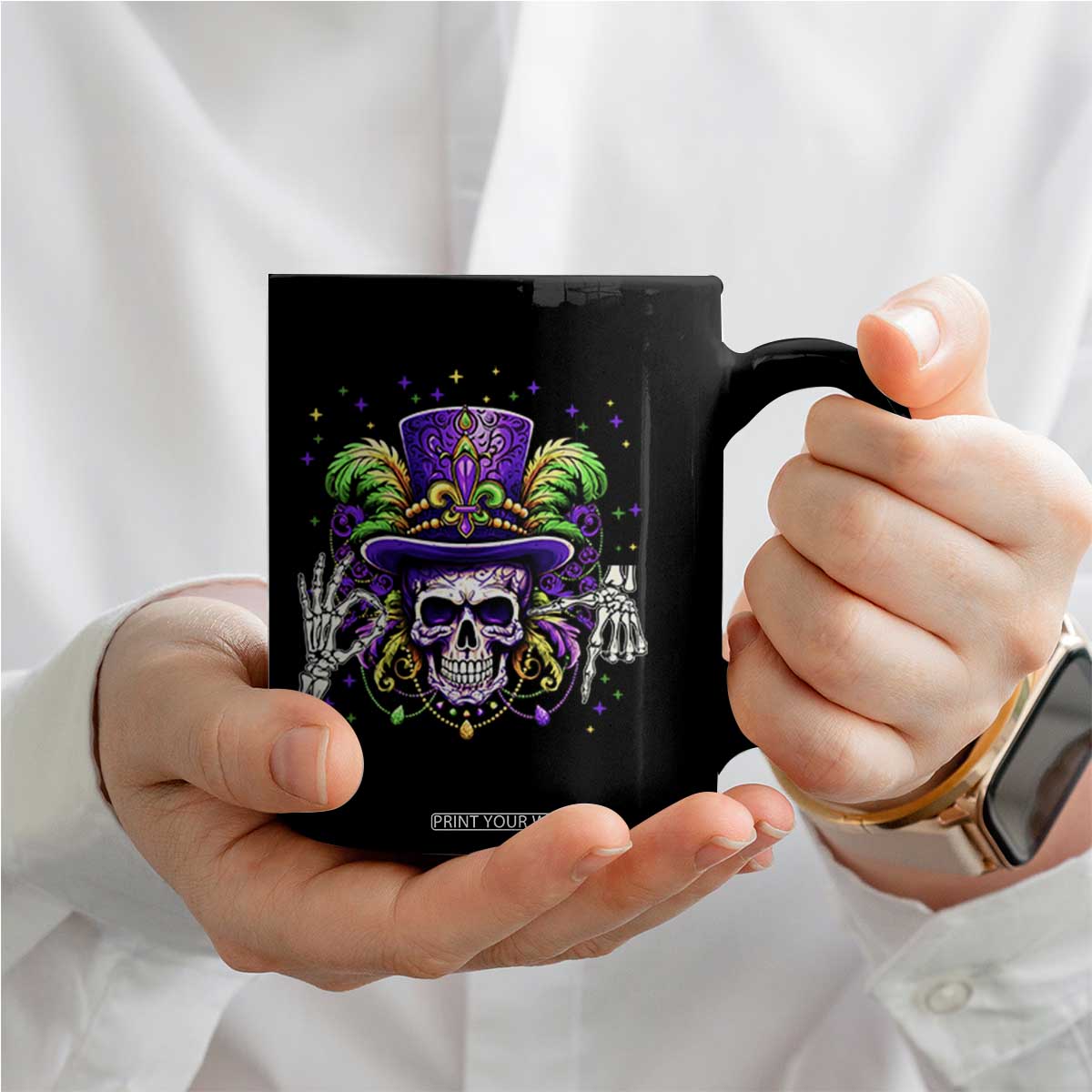 Mardi Gras Skull 67 Six Seven Meme New Orleans Witch Doctor Voodoo Coffee Mug TS11 Print Your Wear