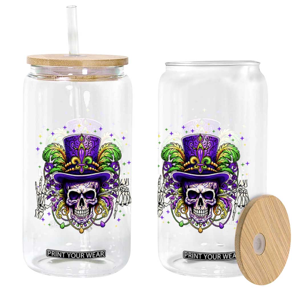 Mardi Gras Skull 67 Six Seven Meme New Orleans Witch Doctor Voodoo Glass Can TS11 Print Your Wear