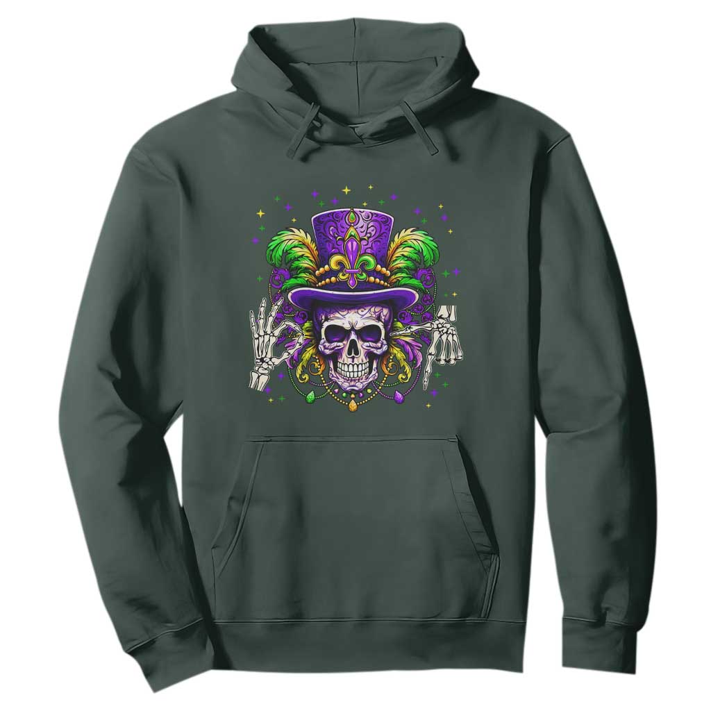 Mardi Gras Skull 67 Six Seven Meme New Orleans Witch Doctor Voodoo Hoodie TS11 Dark Forest Green Print Your Wear