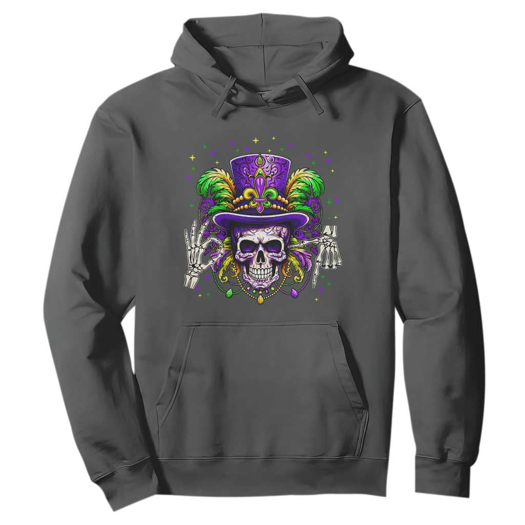 Mardi Gras Skull 67 Six Seven Meme New Orleans Witch Doctor Voodoo Hoodie TS11 Dark Heather Print Your Wear