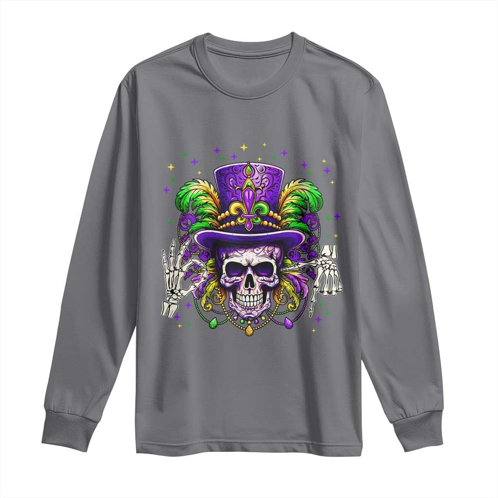 Mardi Gras Skull 67 Six Seven Meme New Orleans Witch Doctor Voodoo Long Sleeve Shirt TS11 Charcoal Print Your Wear