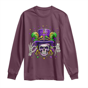 Mardi Gras Skull 67 Six Seven Meme New Orleans Witch Doctor Voodoo Long Sleeve Shirt TS11 Maroon Print Your Wear